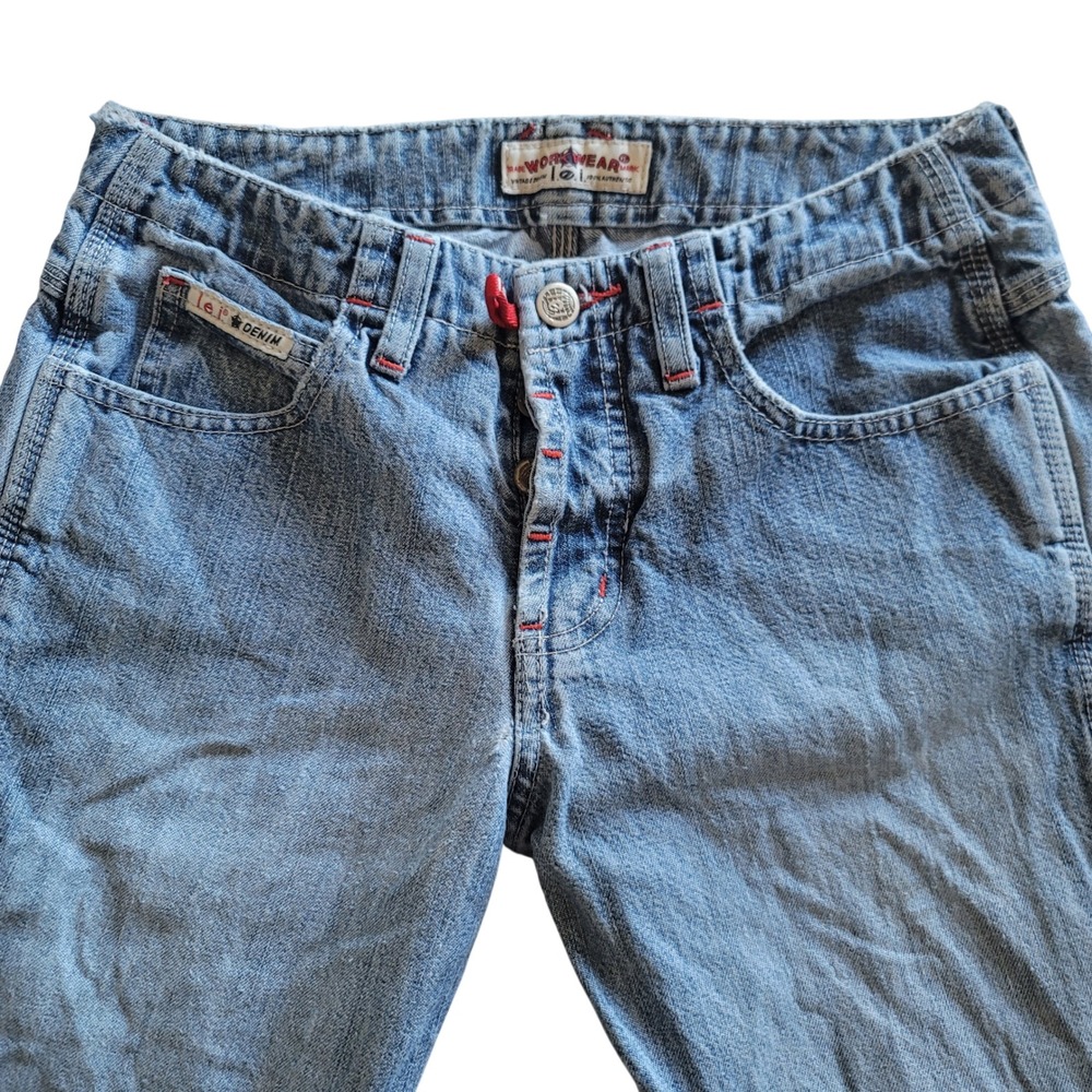 LEI Denim Jeans Women's Size 3 Distressed Flare Leg Light Wash Y2K 90s 2000 boho